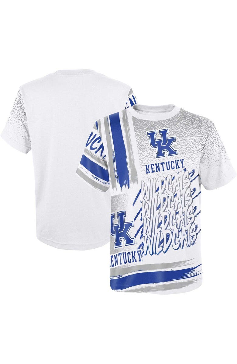 Outerstuff Youth White Kentucky Wildcats Gametime Multi-Hit T-Shirt, Main, color, 
