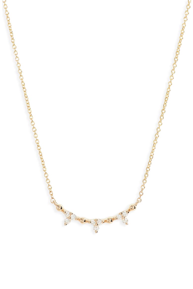 Poppy Rae Diamond Curved Pendant Necklace, Main, color, YELLOW GOLD