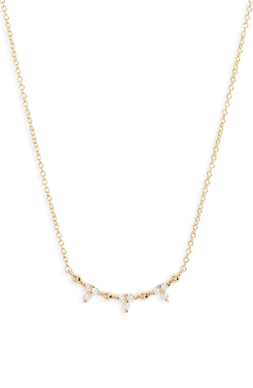 Dana Rebecca Designs Poppy Rae Diamond Curved Pendant Necklace in Yellow Gold at Nordstrom, Size 16"