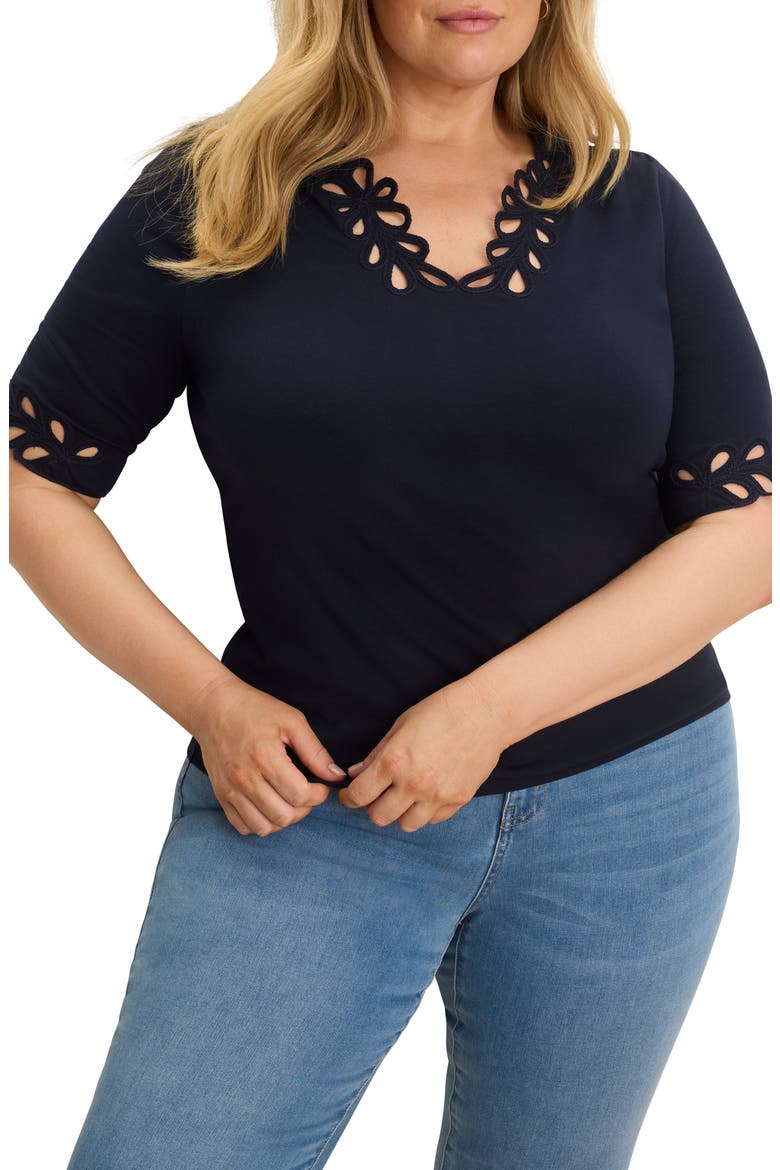 Rococo Edge Knit Shirt, Main, color, DARK INDIGO