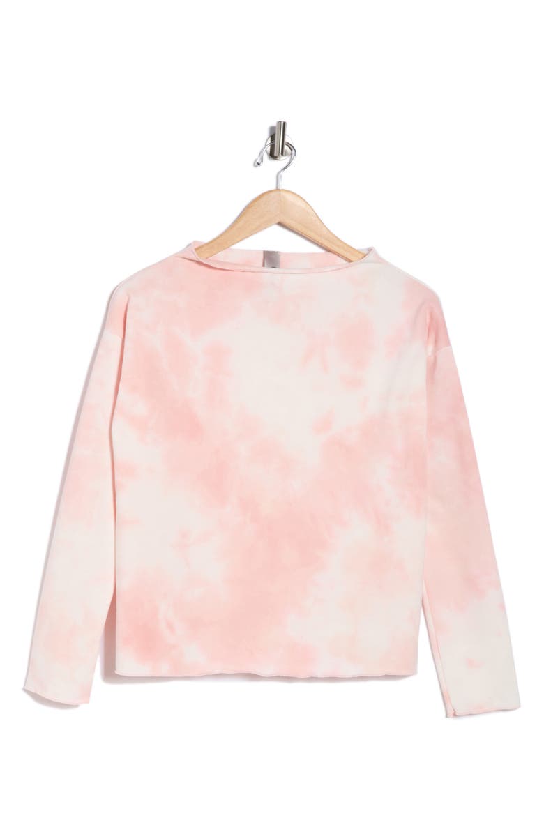 GO COUTURE Tie Dye Boat Neck Sweater, Main, color, Grey Splash