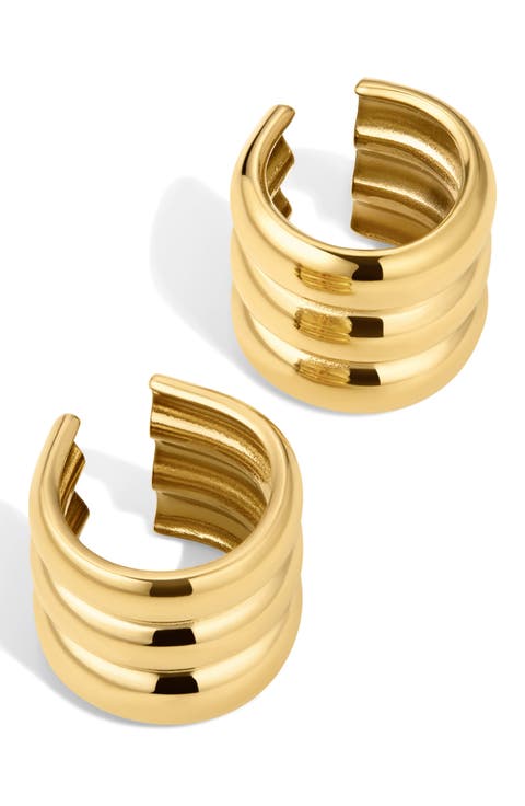 The Ridged Positano Set of 2 Ear Cuffs