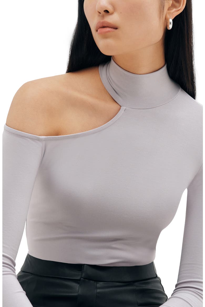 Elmhurst Cutout Turtleneck Top, Alternate, color, STORM GRAY