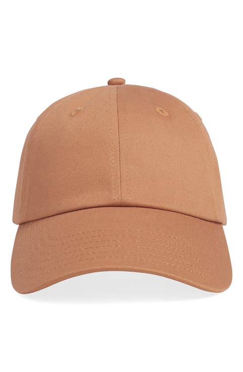 Cotton Twill Leather Strap Baseball Cap