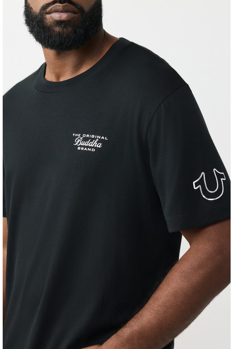 Envision Script Buddha Graphic T-Shirt, Alternate, color, JET BLACK