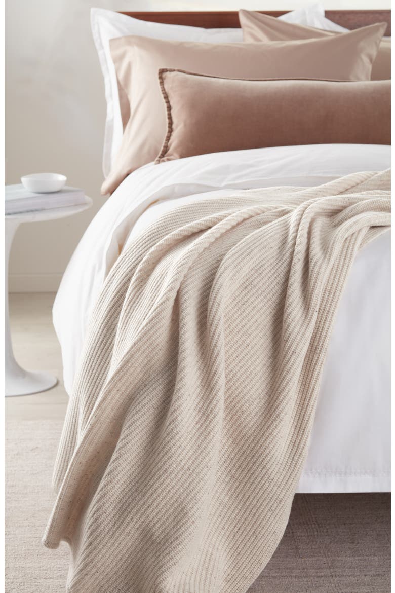 Rib Wool & Cashmere Throw Blanket, Alternate, color, BEIGE OATMEAL