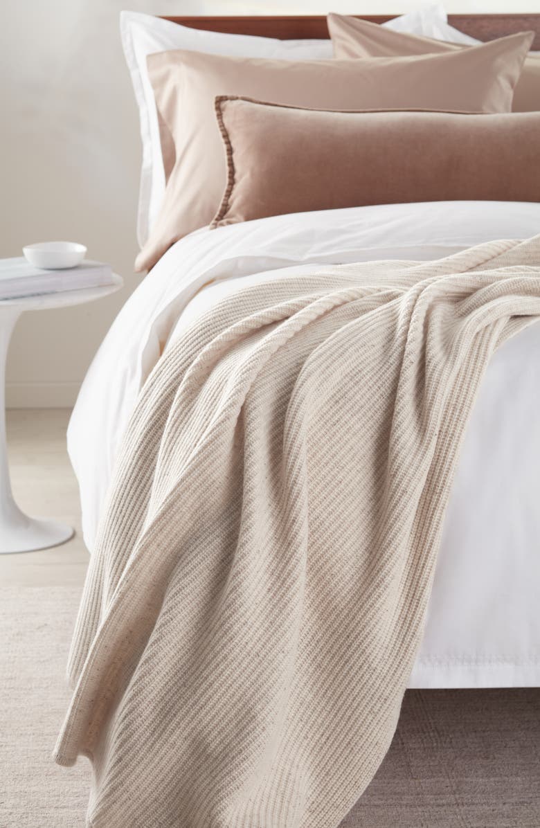 Nordstrom Rib Wool & Cashmere Throw Blanket, Alternate, color, Beige Oatmeal