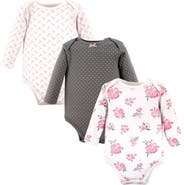 Hudson Baby Infant Breathable Cotton Long-Sleeve Bodysuit Bundle 3 Count
