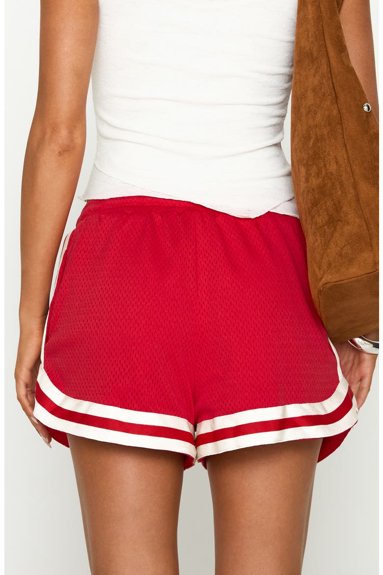NY Trackstar Mesh Drawstring Shorts, Alternate, color, RED