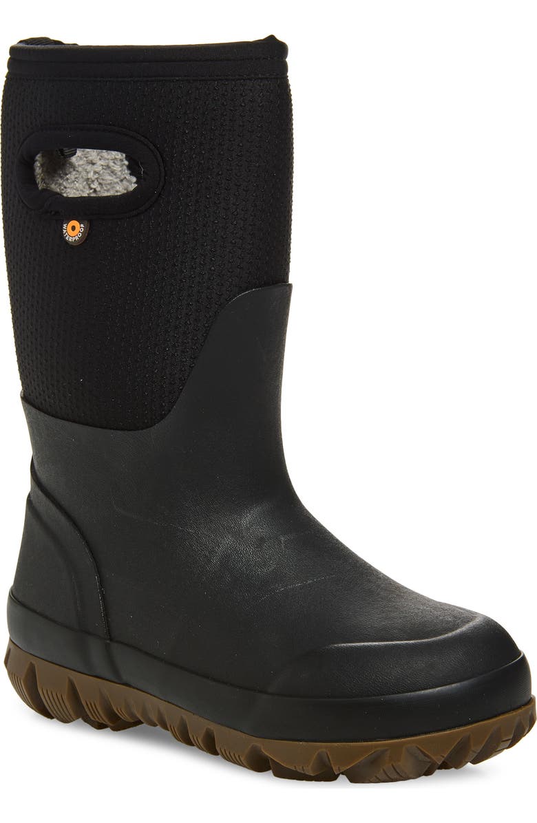 Bogs Kids' Whiteout Dots Waterproof Insulated Boot, Main, color, Black