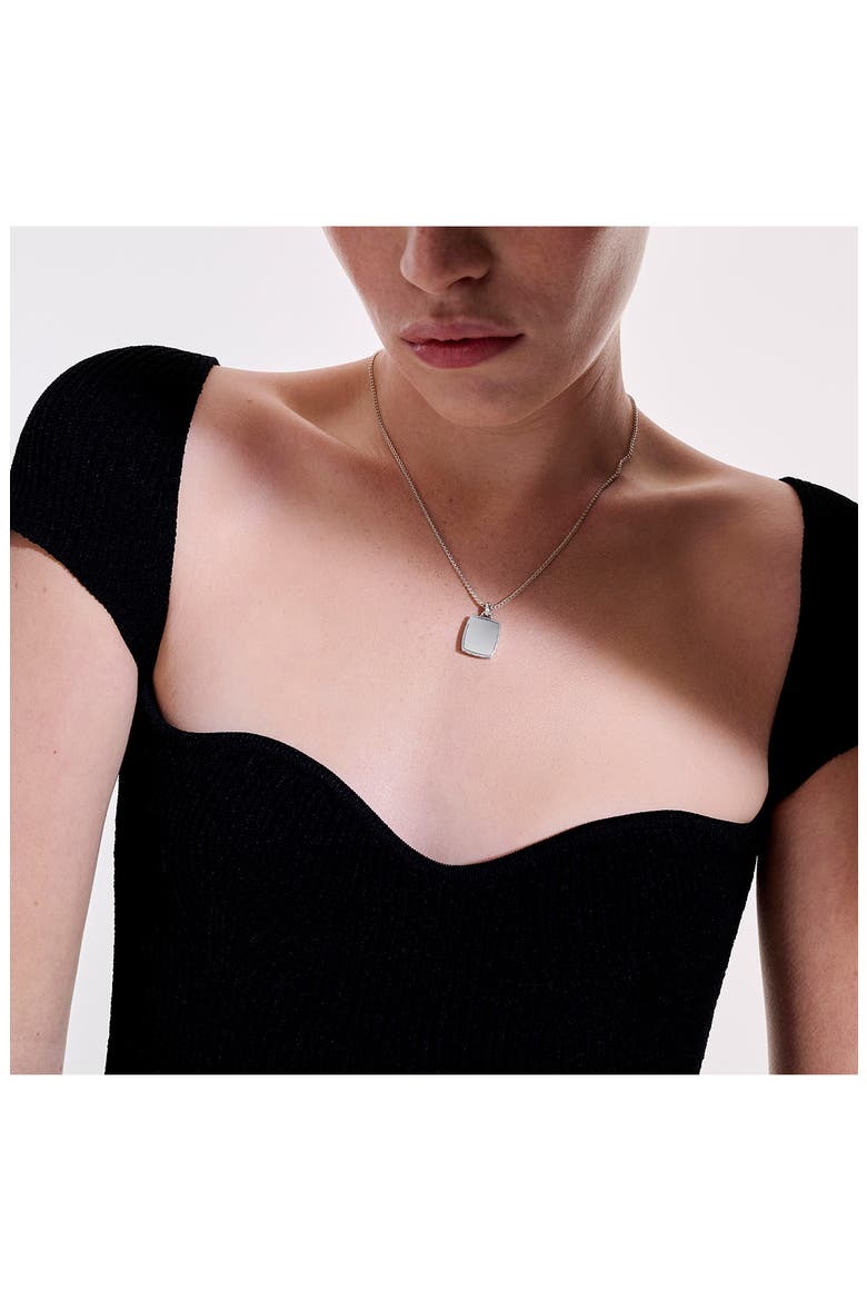 Tag Pendant Necklace, Sterling Silver, 1.7mm, Alternate, color, SILVER