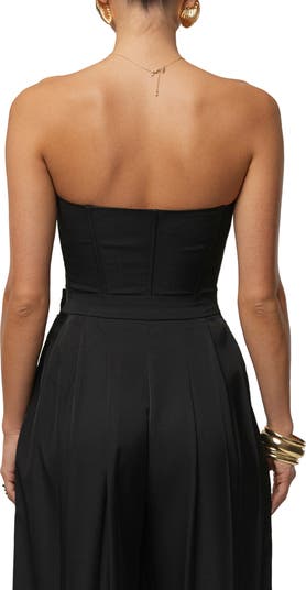VIiv Satin Strapless Bustier Top