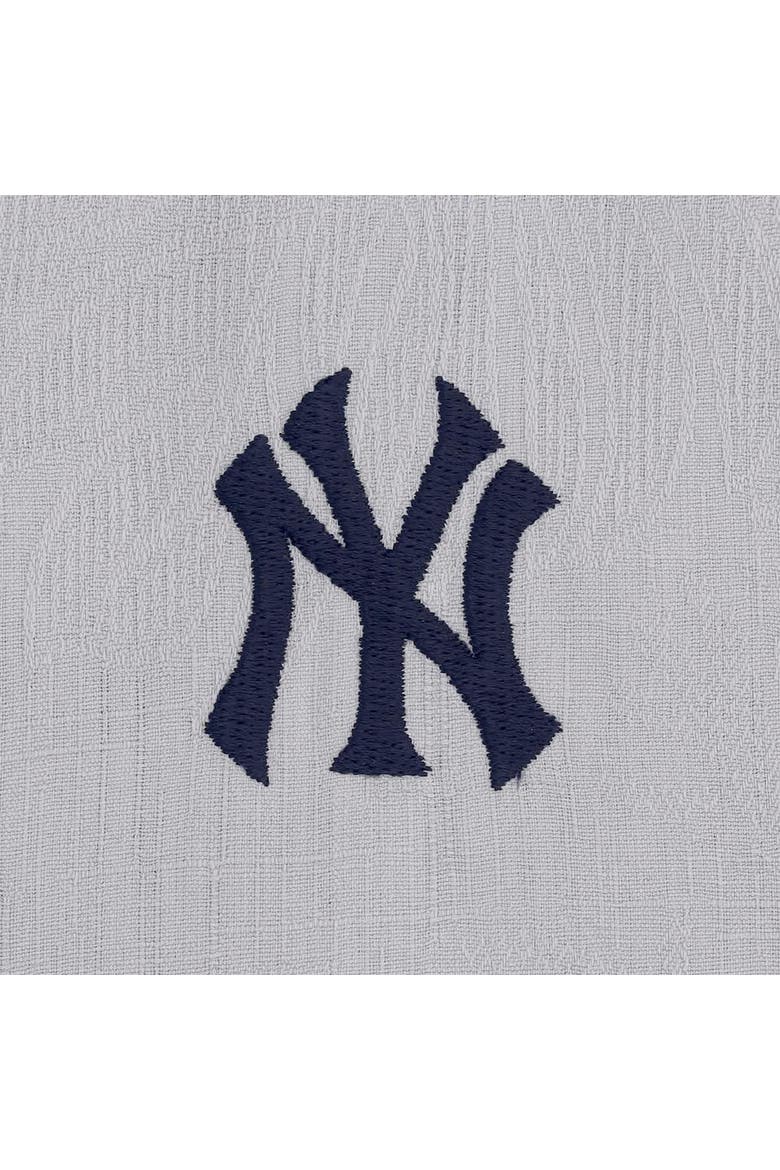 Men's Tommy Bahama Gray New York Yankees Hit and Run Silk Camp Button-Up Shirt, Alternate, color, Gray