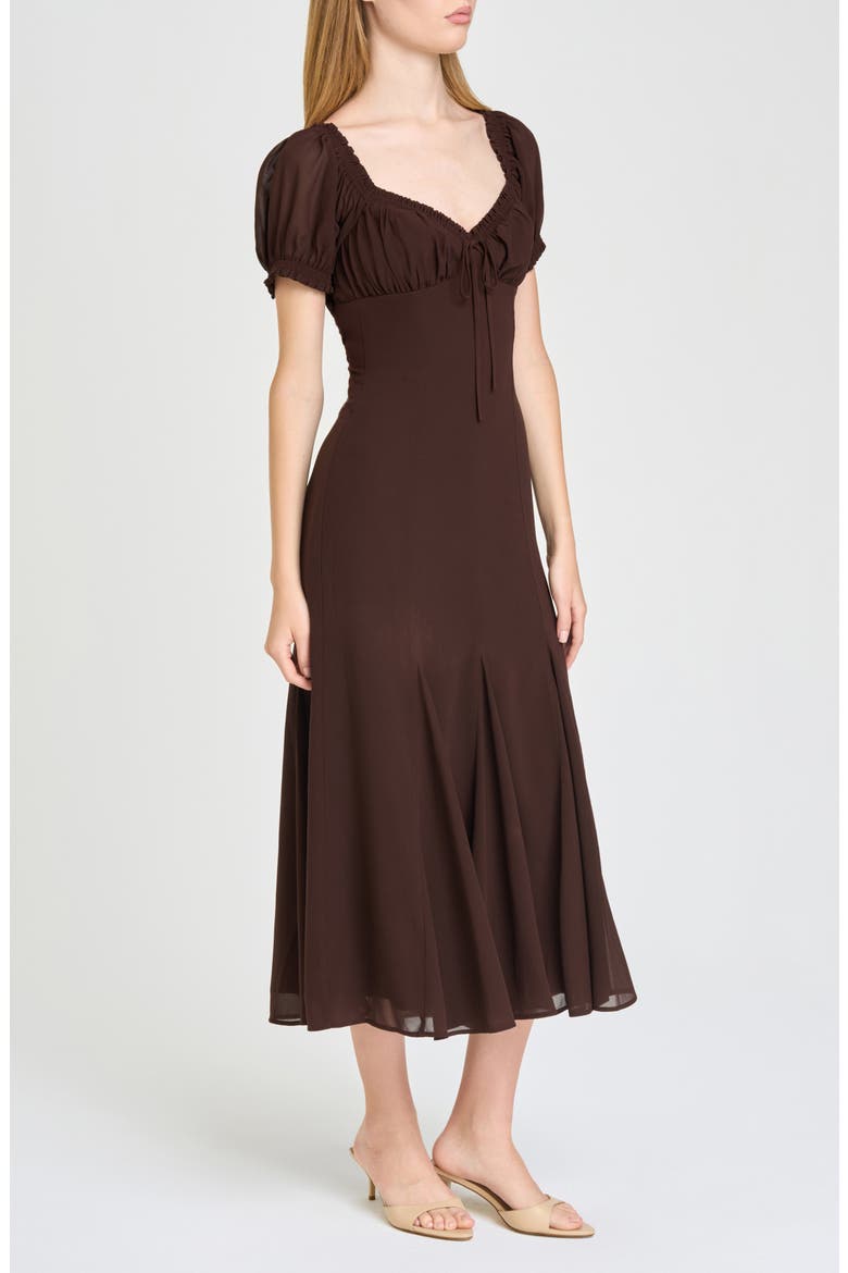Natalie Midi Dress, Alternate, color, CHOCOLATE