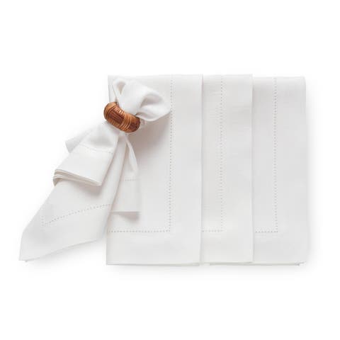 Linen Dinner Napkins - Medium Weight Hemstitch, 20" x 20" Inch