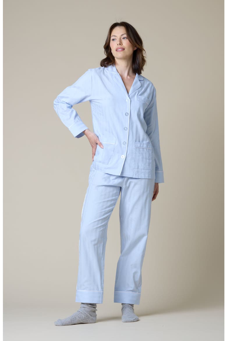 Premium Cotton Pajama Set, Main, color, Mist Blue
