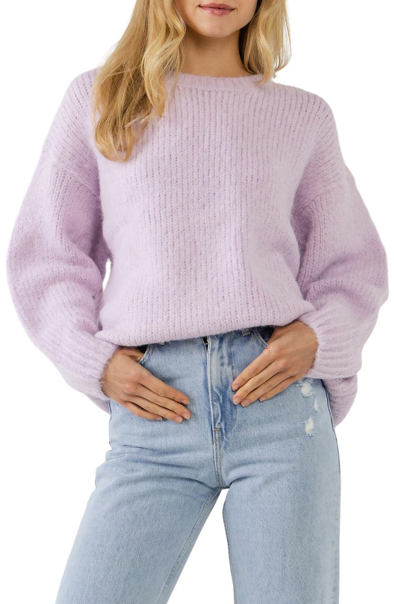 Free the Roses Oversize Crewneck Sweater, Main, color, 