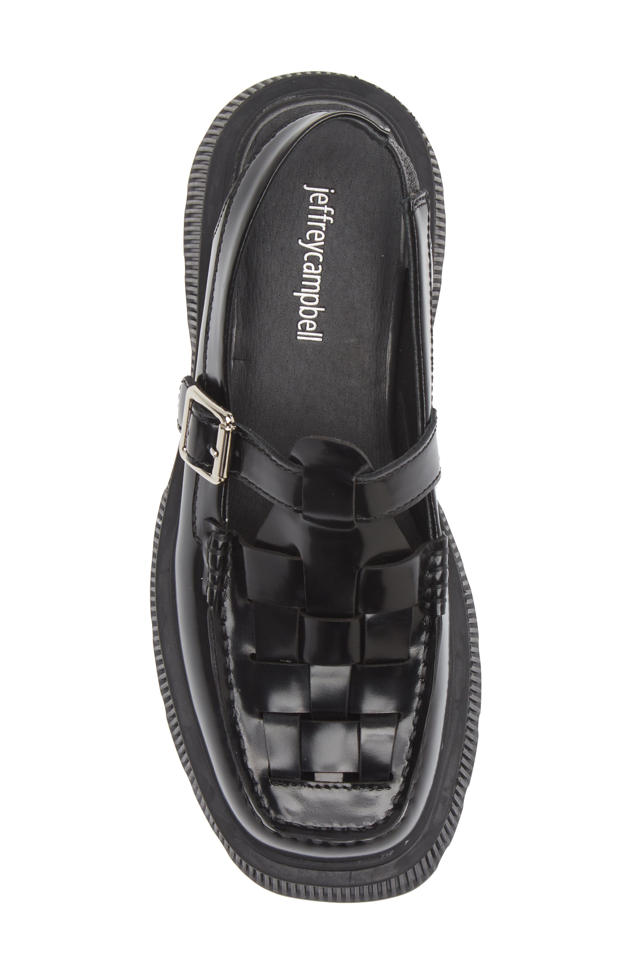 Jeffrey Campbell Crossed Platform Loafer, Alternate, color, Black