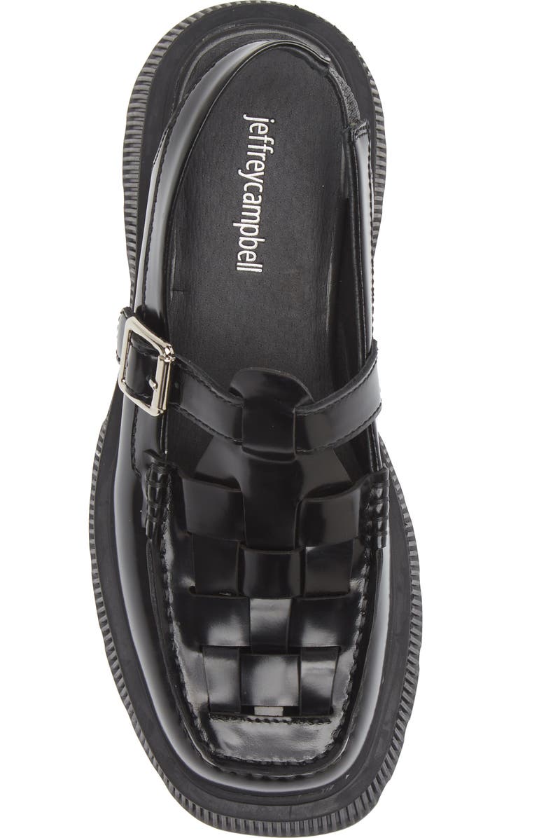 Jeffrey Campbell Crossed Platform Loafer, Alternate, color, Black