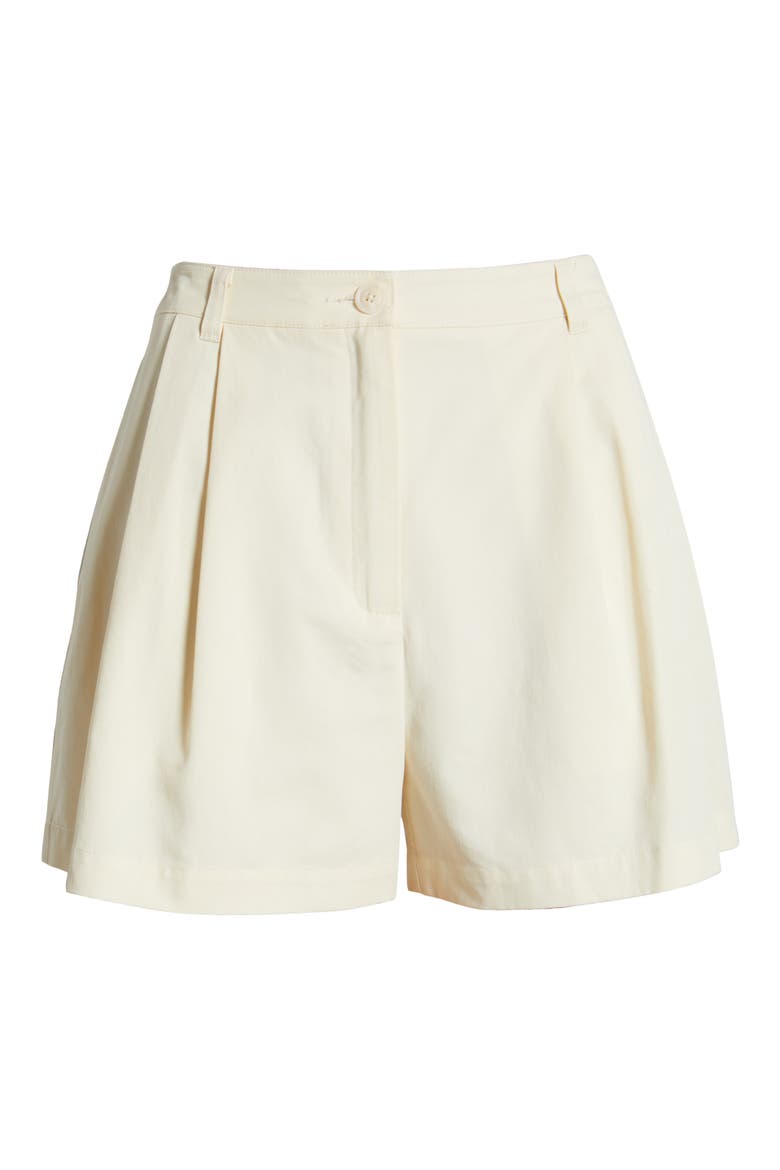 The Oceane High Waist Cotton Blend Shorts, Alternate, color, ECRU