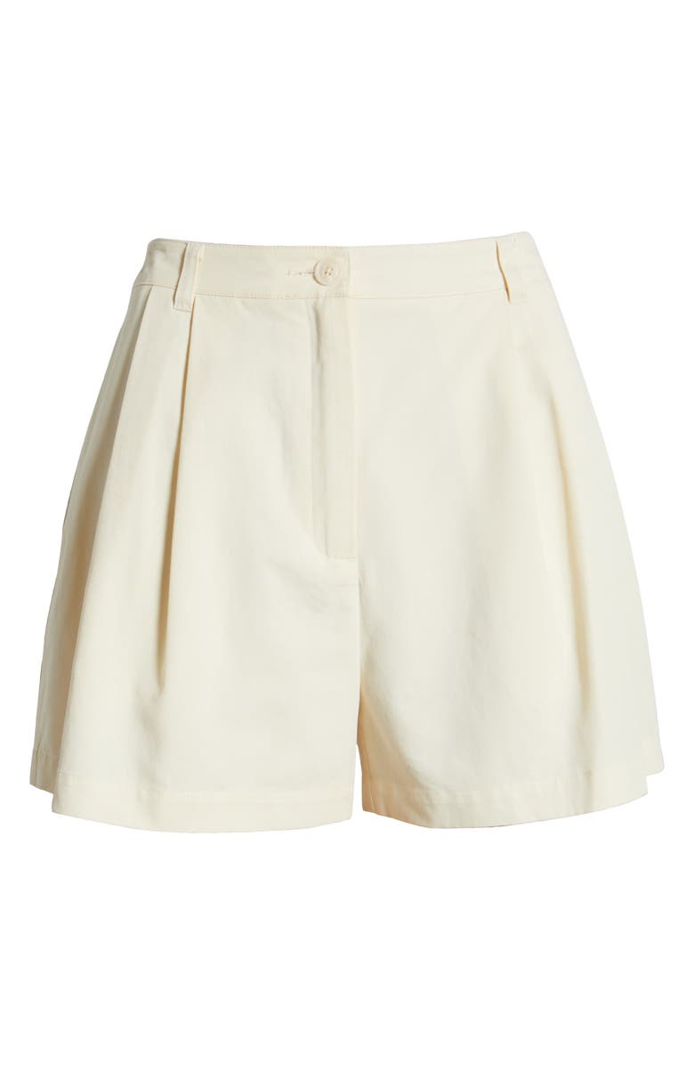 Solid & Striped The Oceane High Waist Cotton Blend Shorts, Alternate, color, Ecru