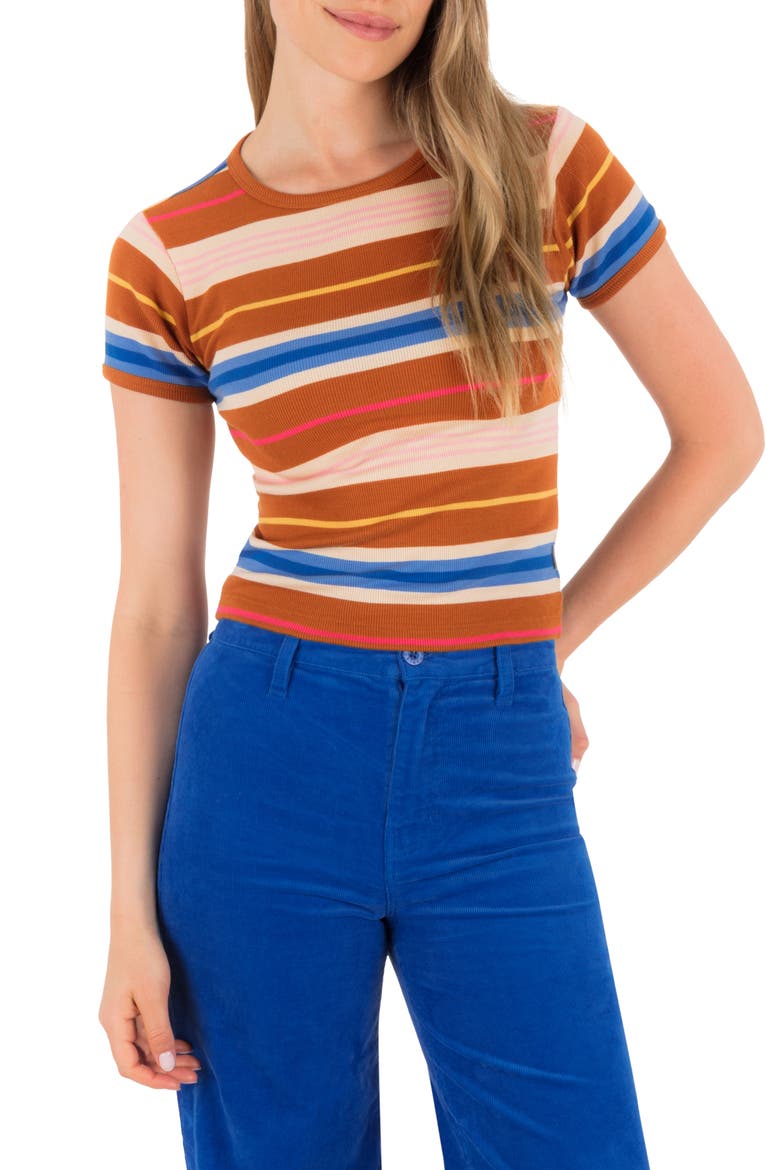 Just a Girl Fitted T-Shirt, Main, color, LEATHER BROWN