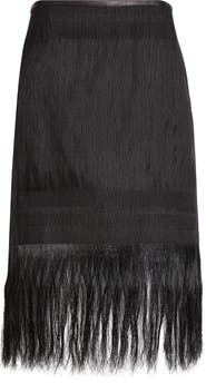 Akris Horsehair Fringe Pencil Skirt
