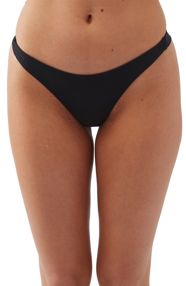 O'Neill Hermosa Saltwater Solids Bikini Bottoms, Main, color, Black