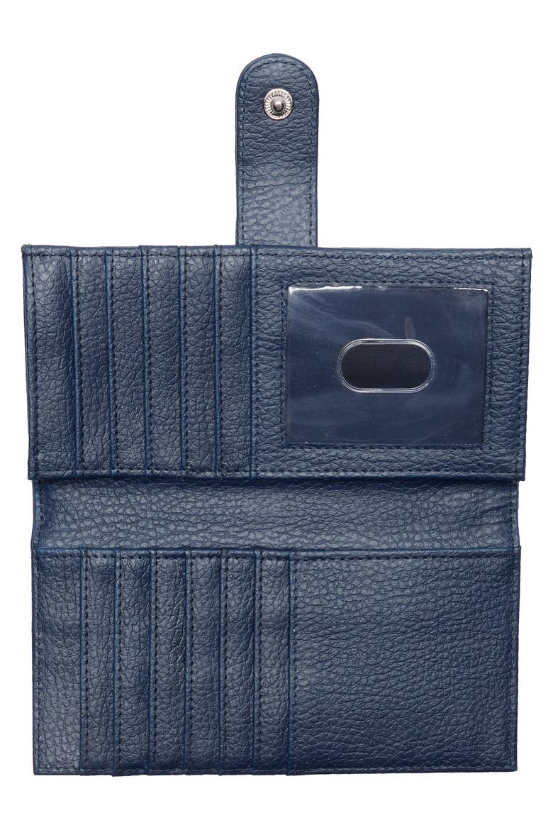 MUNDI Slim Leather Clutch Continental Wallet, Alternate, color, NAVY