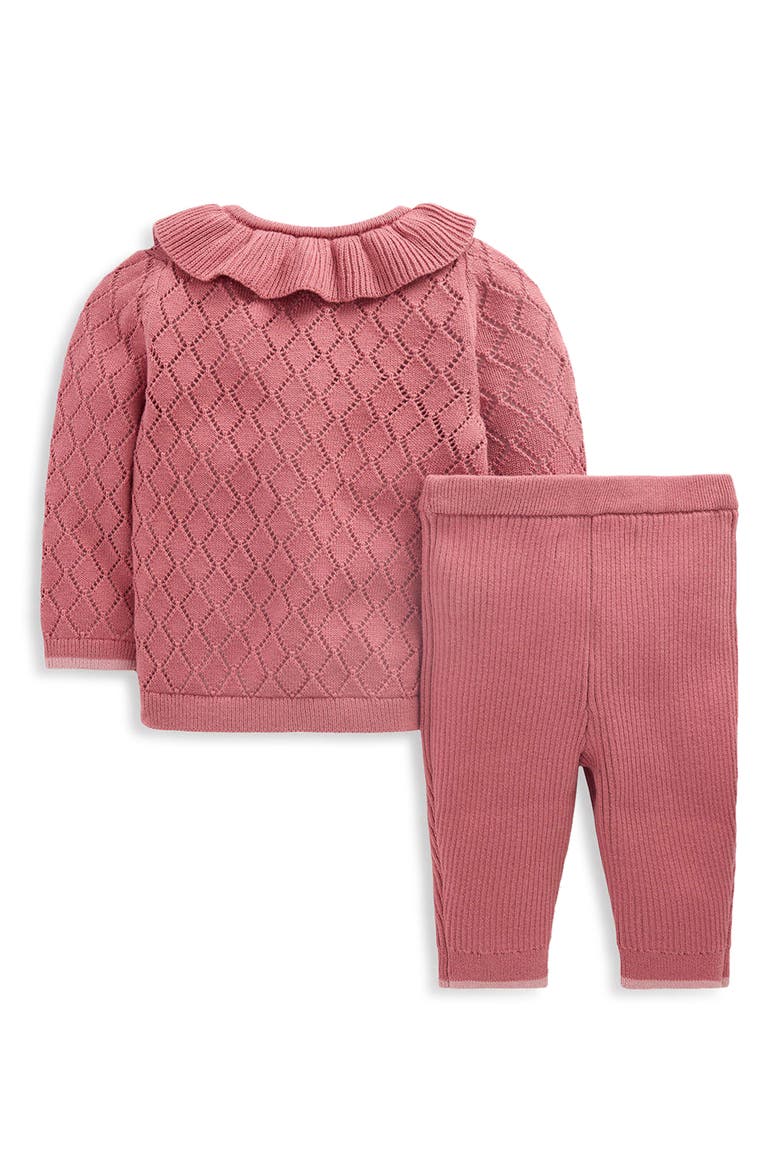 Kids' Pointelle Knitted 2-Piece Set, Alternate, color, PINK