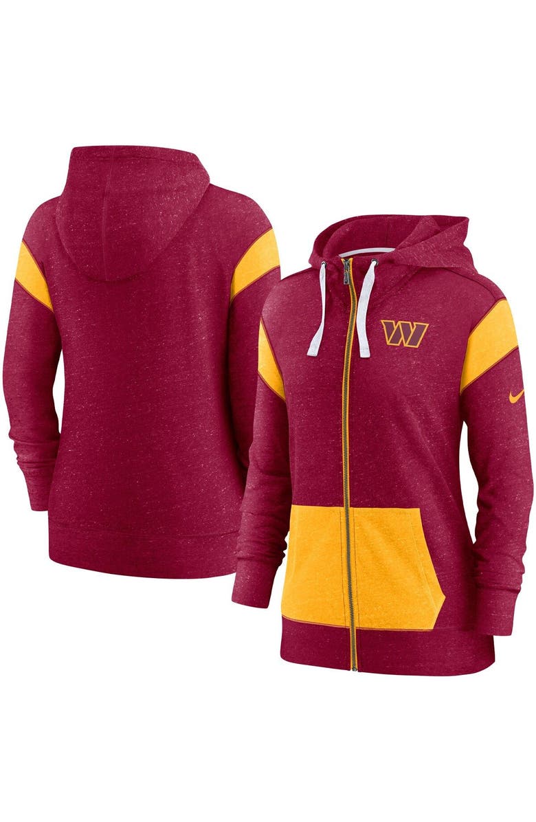 Nike Women's Nike Burgundy/Gold Washington Commanders Monaco Lightweight Full-Zip Hoodie, Main, color, Burgundy