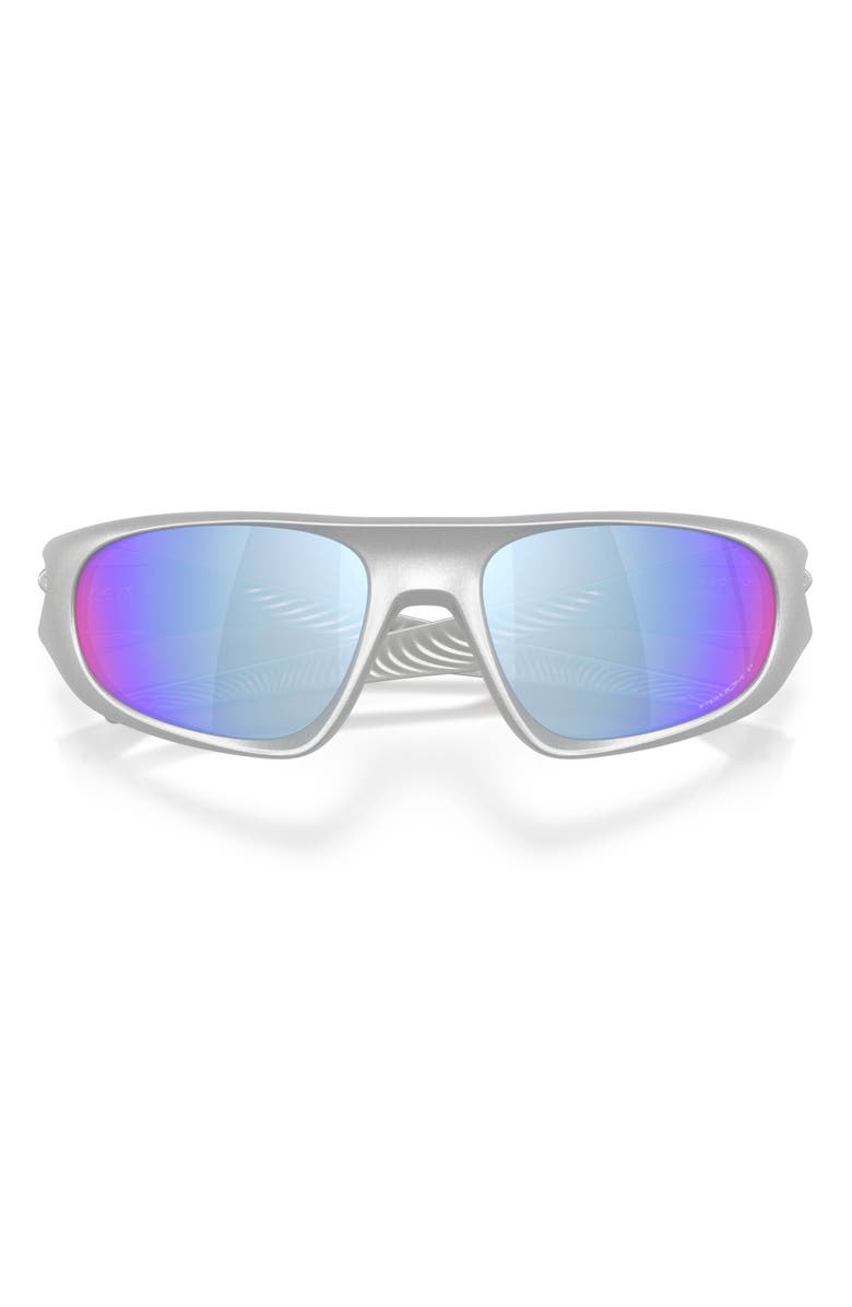 Oakley Neoforma 60mm Prizm<sup>™</sup> Polarized Oval Sunglasses, Alternate, color, Silver / Prizm Deep Water
