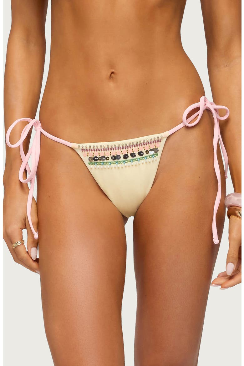 Tarah Beaded Sequin Side Tie Swim Bottoms, Main, color, MIX