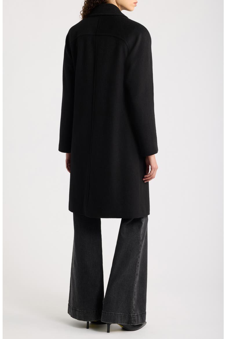 Boyfriend Double Breasted Wool Blend Coat, Alternate, color, BLACK
