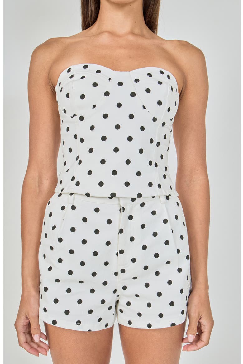Polka Dot Shorts, Alternate, color, WHITE/ BLACK