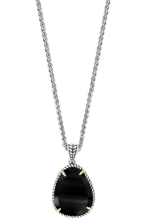 Oval Onyx Pendant Necklace
