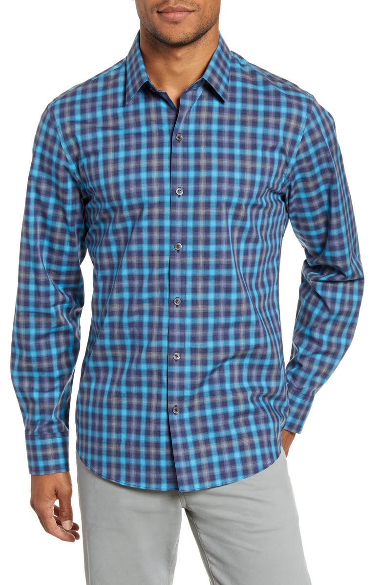 Zachary Prell Ojeda Regular Fit Plaid Button-Up Shirt, Main, color, 