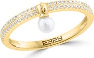 EFFY Freshwater Pearl and Diamond Dangle Ring