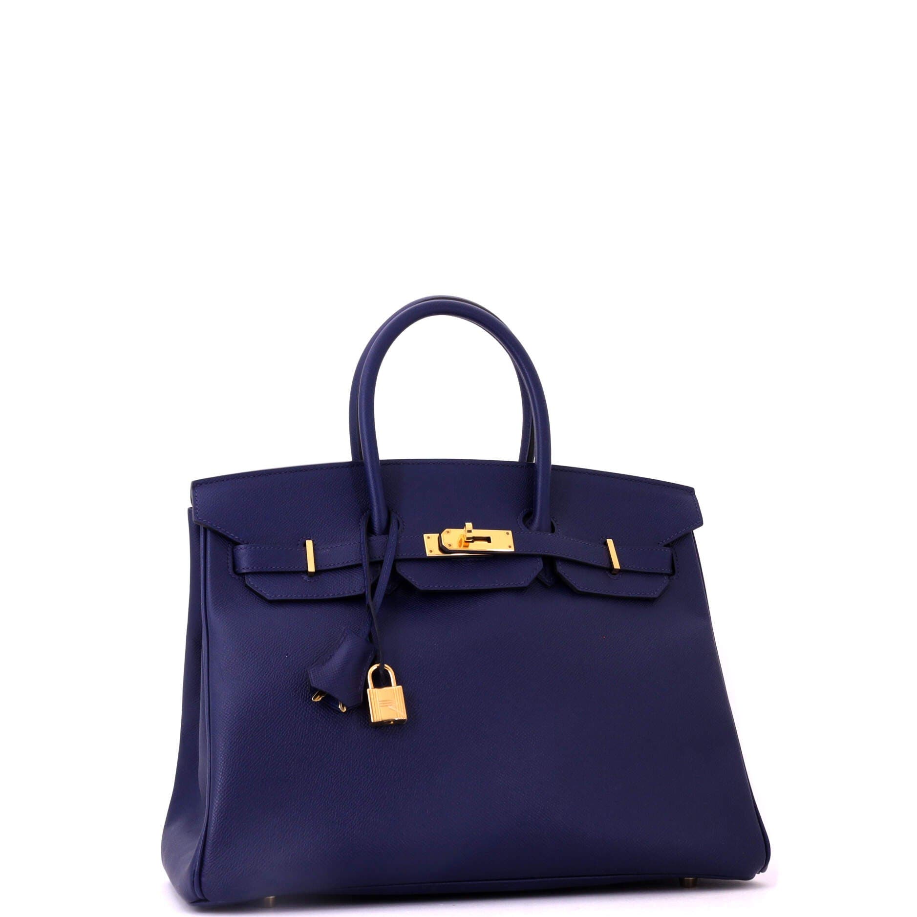 Pre-Owned Hermes Birkin Handbag Blue Epsom with Gold Hardware 35, Alternate, color, Bleu Saphir