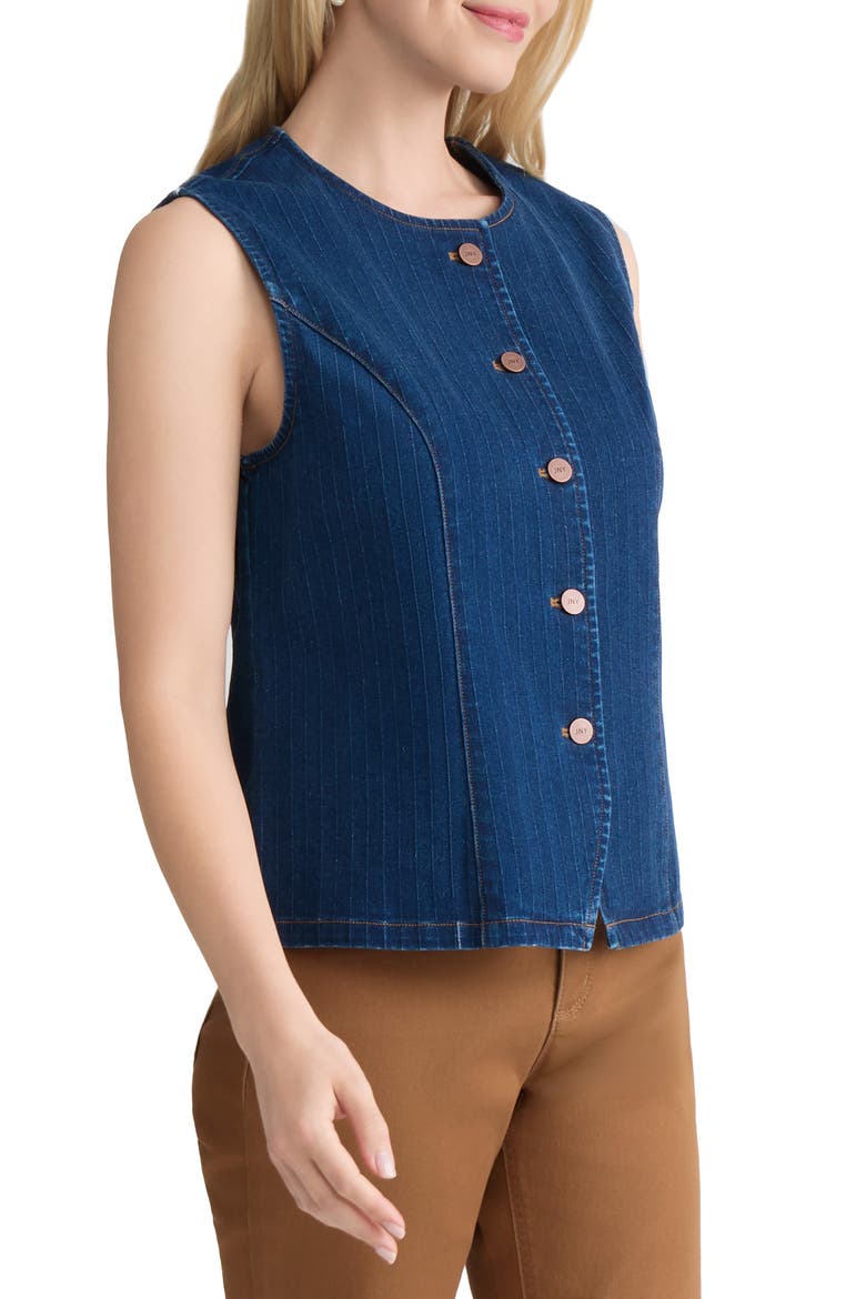 Seam Denim Vest, Alternate, color, PHOENIX WASH