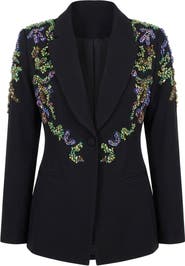 Modenaire Embellished Beaded Blazer