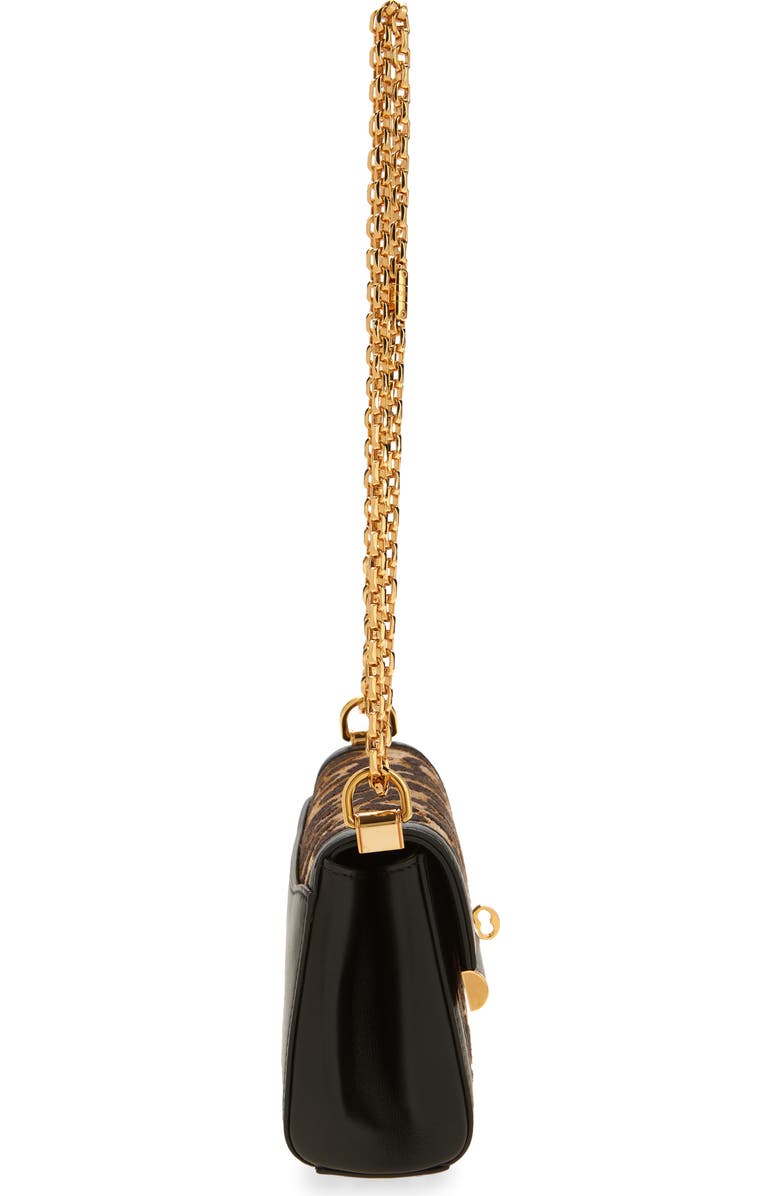 Dolce&Gabbana Mini Marlene City Leopard Print Shoulder Bag, Alternate, color, 89738 Leo/ Nero