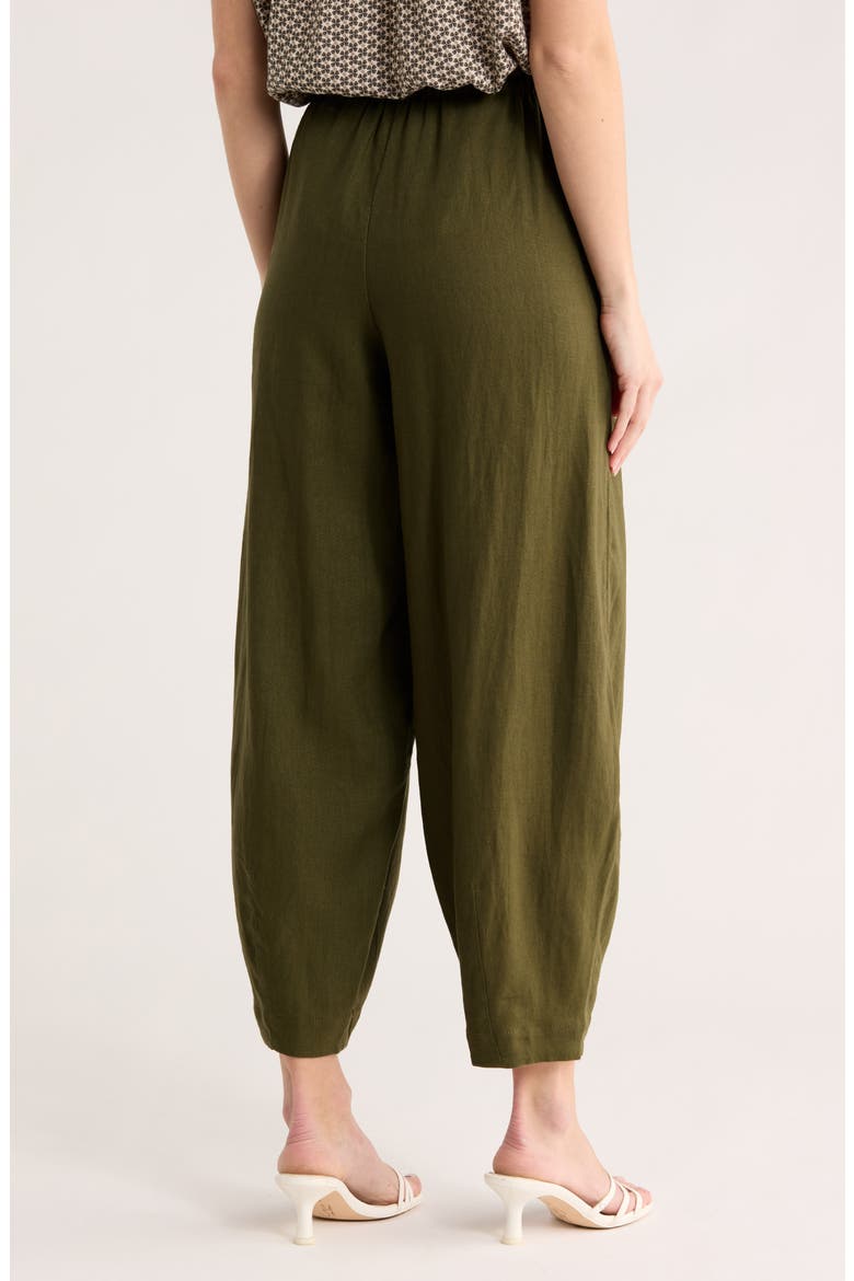 Harem Linen Blend Pants, Alternate, color, OLIVE