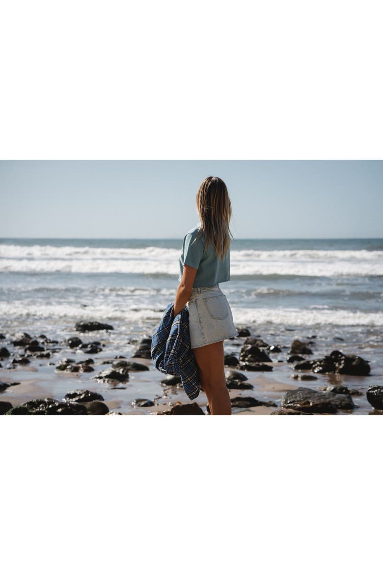 Denim Day Mini Skirt, Alternate, color, Bleached Indigo