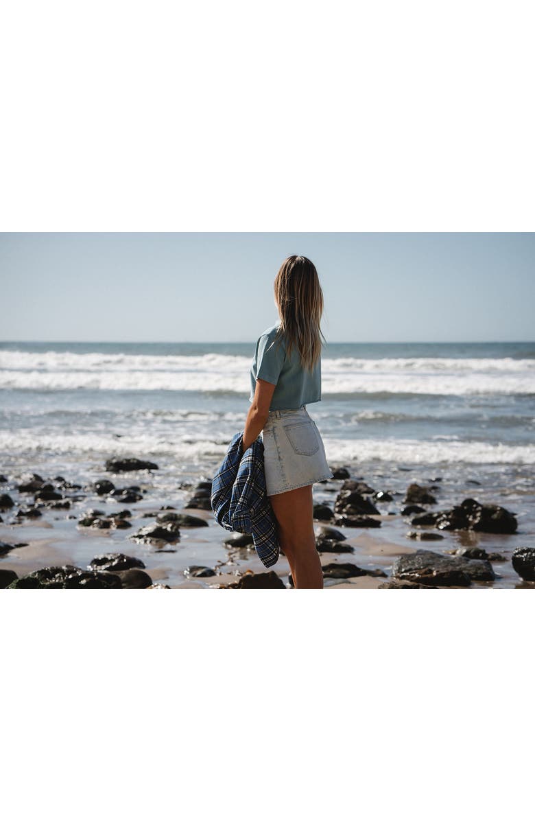 ARIKO Denim Day Mini Skirt, Alternate, color, Bleached Indigo