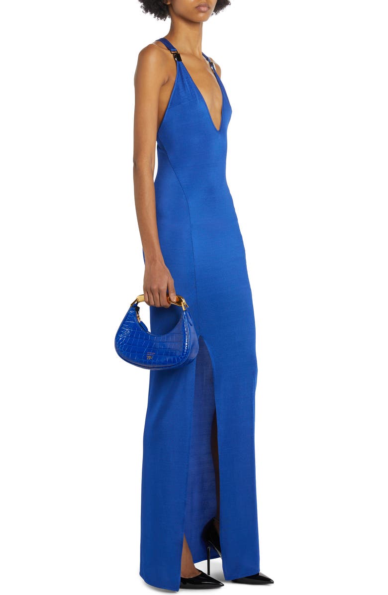 TOM FORD Mini Bianca Croc Embossed Leather Hobo, Alternate, color,