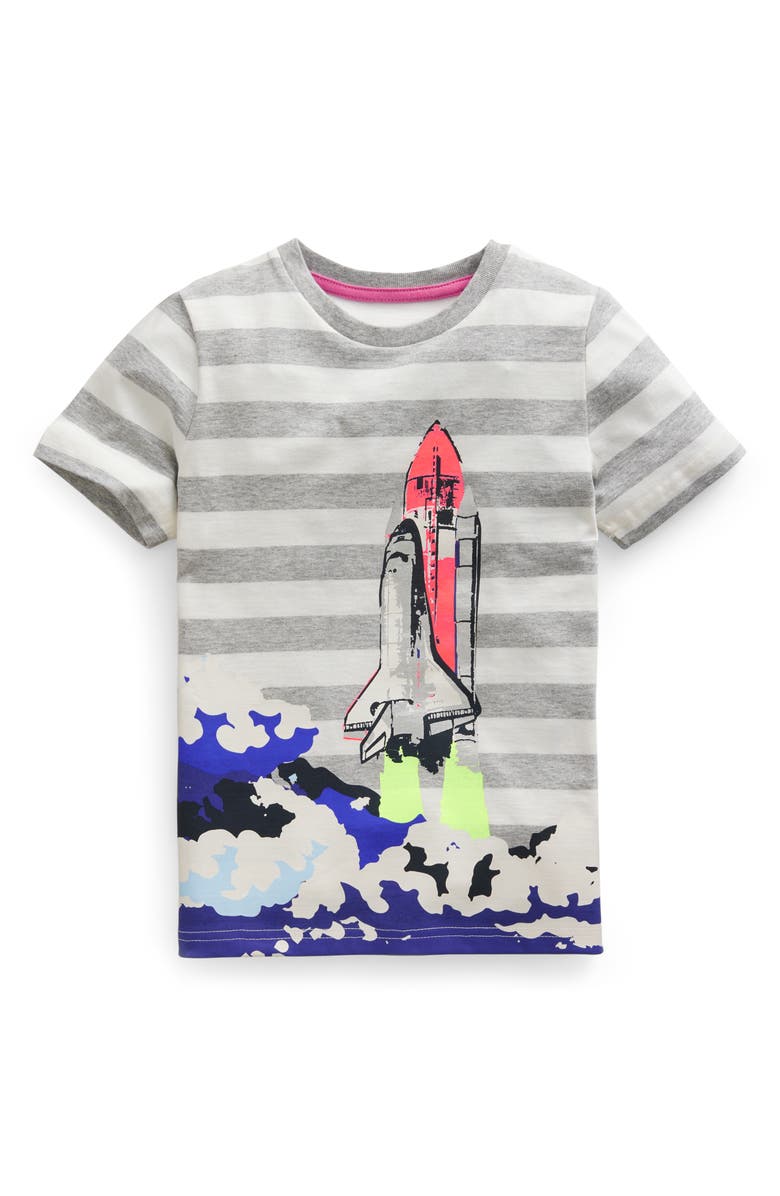 Mini Boden Kids' Stripe Space Shuttle Graphic T-Shirt, Main, color, 