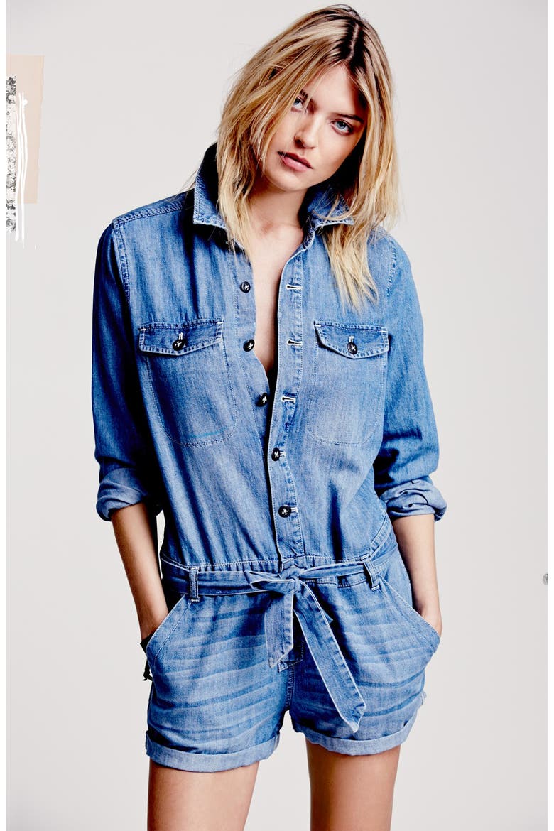 Chambray Romper, Alternate, color, CHAMBRAY