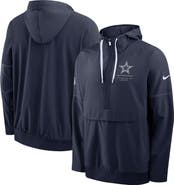 Nike Men's Nike Navy Dallas Cowboys Sideline Logo Glory Anorak Half-Zip Hooded Jacket