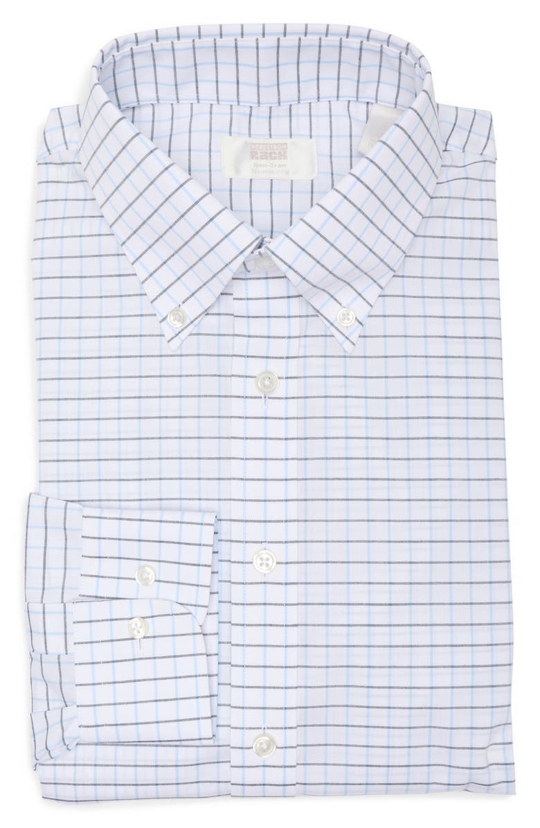 NORDSTROM RACK Lismore Windowpane Dress Shirt, Alternate, color, Blue Lismore Windowpane